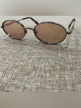 Moncler Round Metal Frame Sunglasses in Brown.